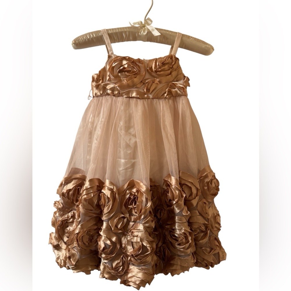 Bonnie Jean Gold Rosette Kids Dress